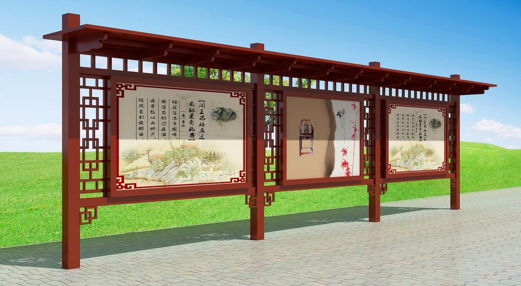 仿古宣傳欄制作，宣傳欄定制——【巨匠標識，標識制作廠家】